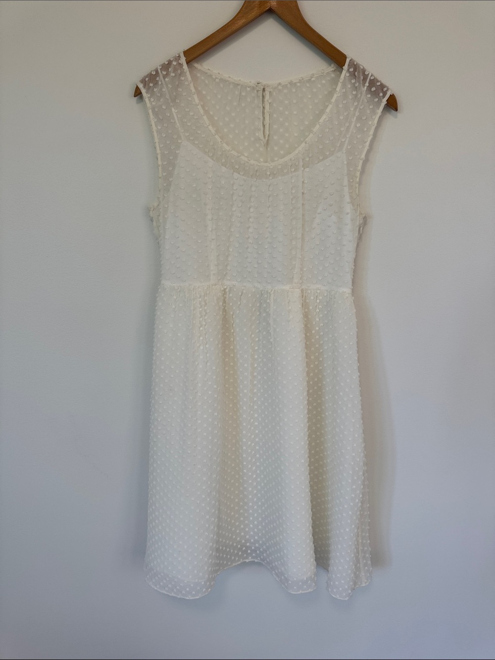 J Crew Catie Swiss Dot A-Line Silk Sheer Dress White Sz10